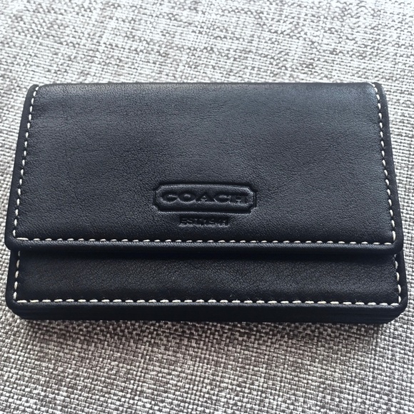 Coach Handbags - COACH Black Leather ID Card Holder/ Mini Wallet